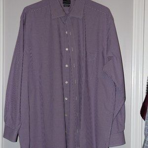 DXL Rochester Men's Purple Check Button-Down Dress Shirt